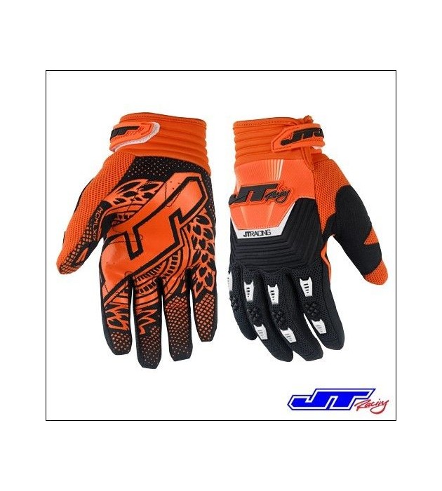 Guanto Moto Cross JT Racing Usa Throttle Gloves Black Orange new 2015