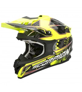 Casco Moto Cross Scorpion Vx 15 Mod Magma 2015 Nero Giallo Neon 