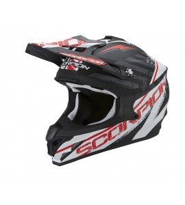 Casco Moto Cross Scorpion Vx 15 Mod Gamma Nero Bianco Rosso Opaco 2016