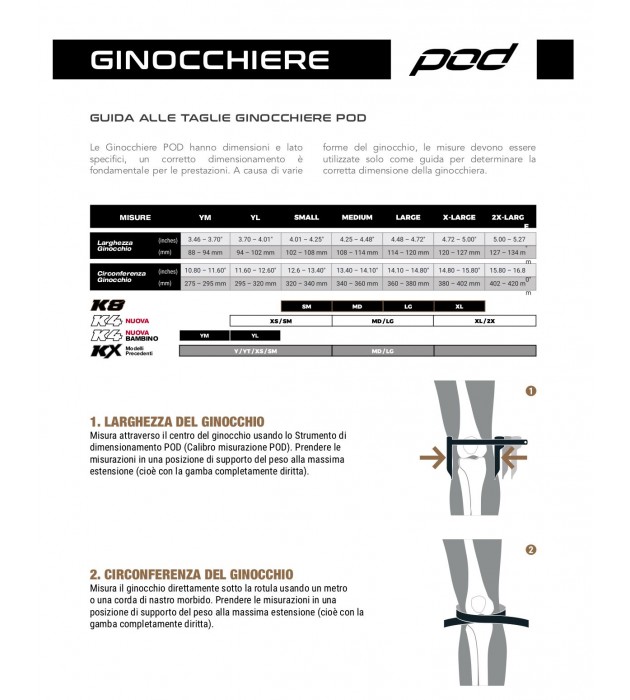 Tutore Ginocchio (coppia) Mod Pod K4 V2 Bambino