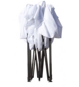Gazebo Richiudibile 3x3 Pieghevole a Fisarmonica  con Sacca Bianco 