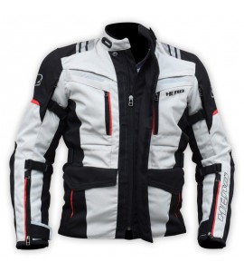 Giacca Moto Turismo WP-TECH UOMO Silver Black HERO