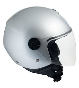 Casco Moto Scooter jet CGM 107 A Florence Silver Metal 