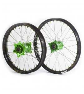 Coppia Ruote Kawasaki KX-KXF Complete KITE Sport MX-EN Colore VERDE