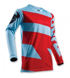 Maglia Moto Cross Thor Modello Pulse Level Powder Blue Red 2018