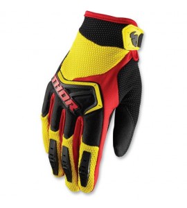 Guanto Moto Cross THOR SPECTRUM Gloves Enduro MTB YELLOW BLACK RED