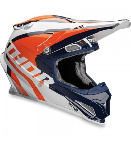 Casco Moto Cross Thor RICOCHET NAVY ORANGE