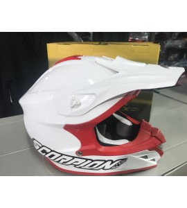 Casco Moto Cross Scorpion Vx 15 Solid White Red