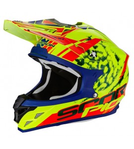 Casco Moto Cross Scorpion Vx 15 KISTUNE Neon Yellow Red