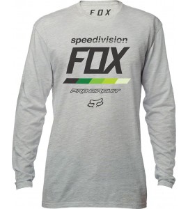 Maglia FOX RACING - Pro Circuit DRAFTR PREMIUM TEE Grigia Manica Lunga 