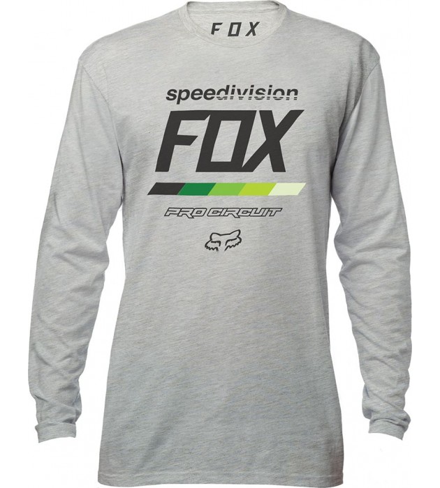 Maglia FOX RACING - Pro Circuit DRAFTR PREMIUM TEE Grigia Manica Lunga 