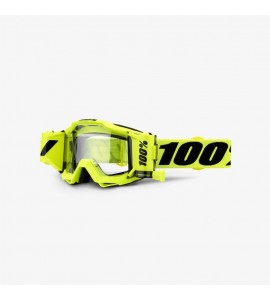 OCCHIALE MOTO CROSS 100% ACCURI FORECAST ROLL OFF GIALLO FLUO