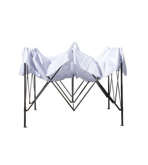 Gazebo Richiudibile 3x3 Pieghevole a Fisarmonica  con Sacca Bianco 