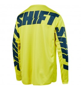 Maglia Moto Cross Shift 2019 York Label White 3 Giallo Fluo Navy 