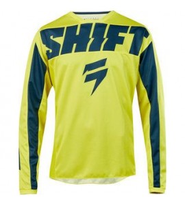 Maglia Moto Cross Shift 2019 York Label White 3 Giallo Fluo Navy 