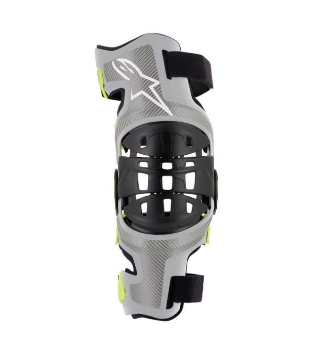 Alpinestars Bionic 7 Set Silver yellow Fluo Tutore Ginocchio Coppia  