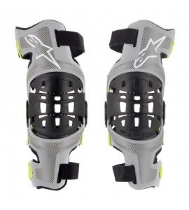 Alpinestars Bionic 7 Set Silver yellow Fluo Tutore Ginocchio Coppia  