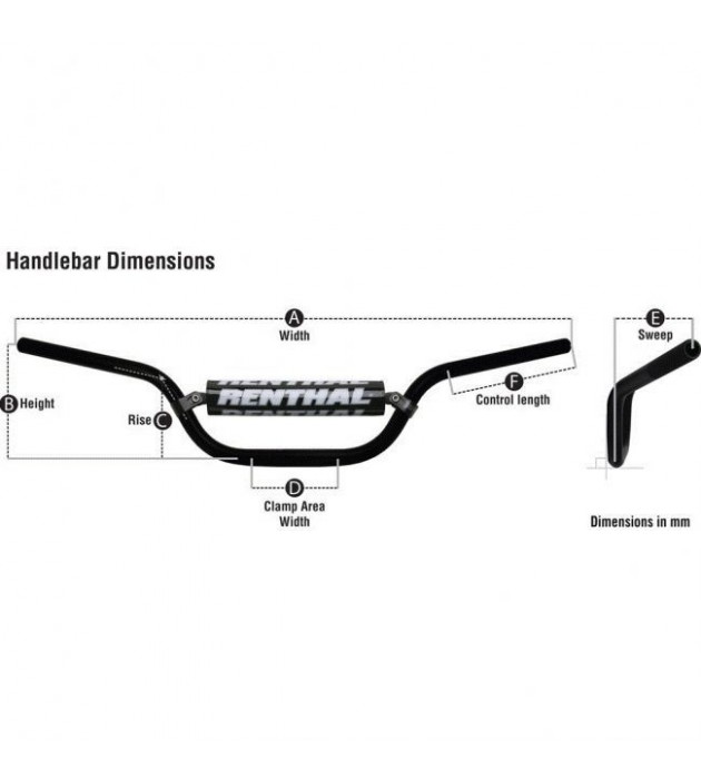 Manubrio Renthal Twin Wall RC-HONDA-KAWASAKI  997-01 Colore Titanio